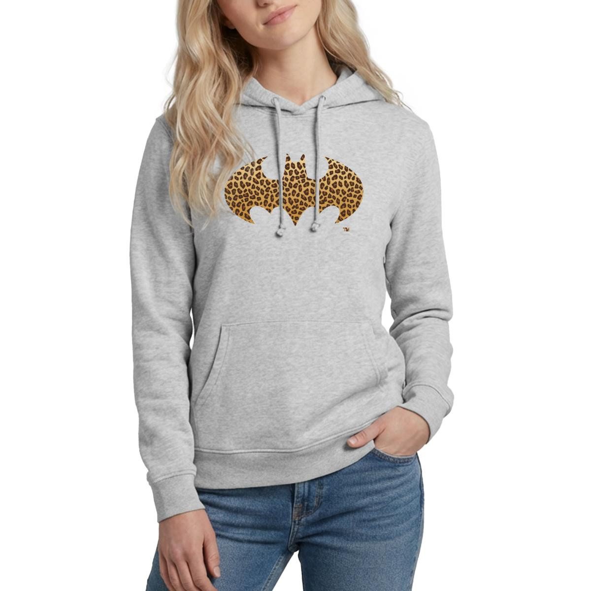 Hoodie Batman Leoprint Logo Damen Hoodie