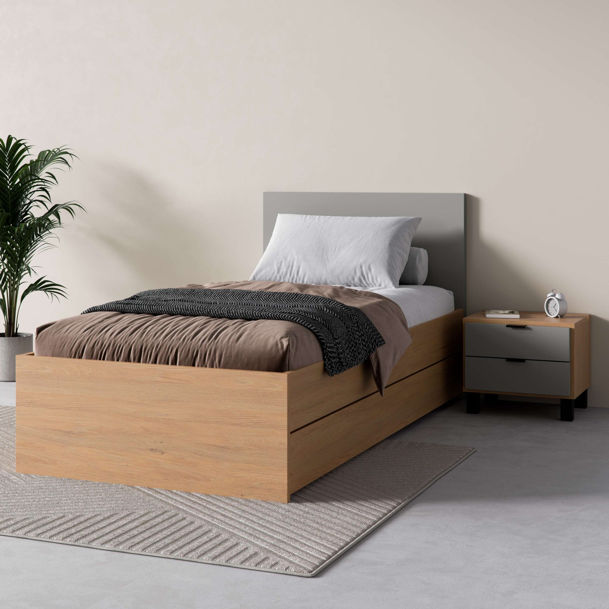 Vox Bett SIMPLE, sehr strapazierfähig, hydraulischer Bettkasten oder Schublade (Breiten: 90/120/140/160 und 180cm), extrem hohe Belastbarkeit, robust und stilvoll, made in EU!