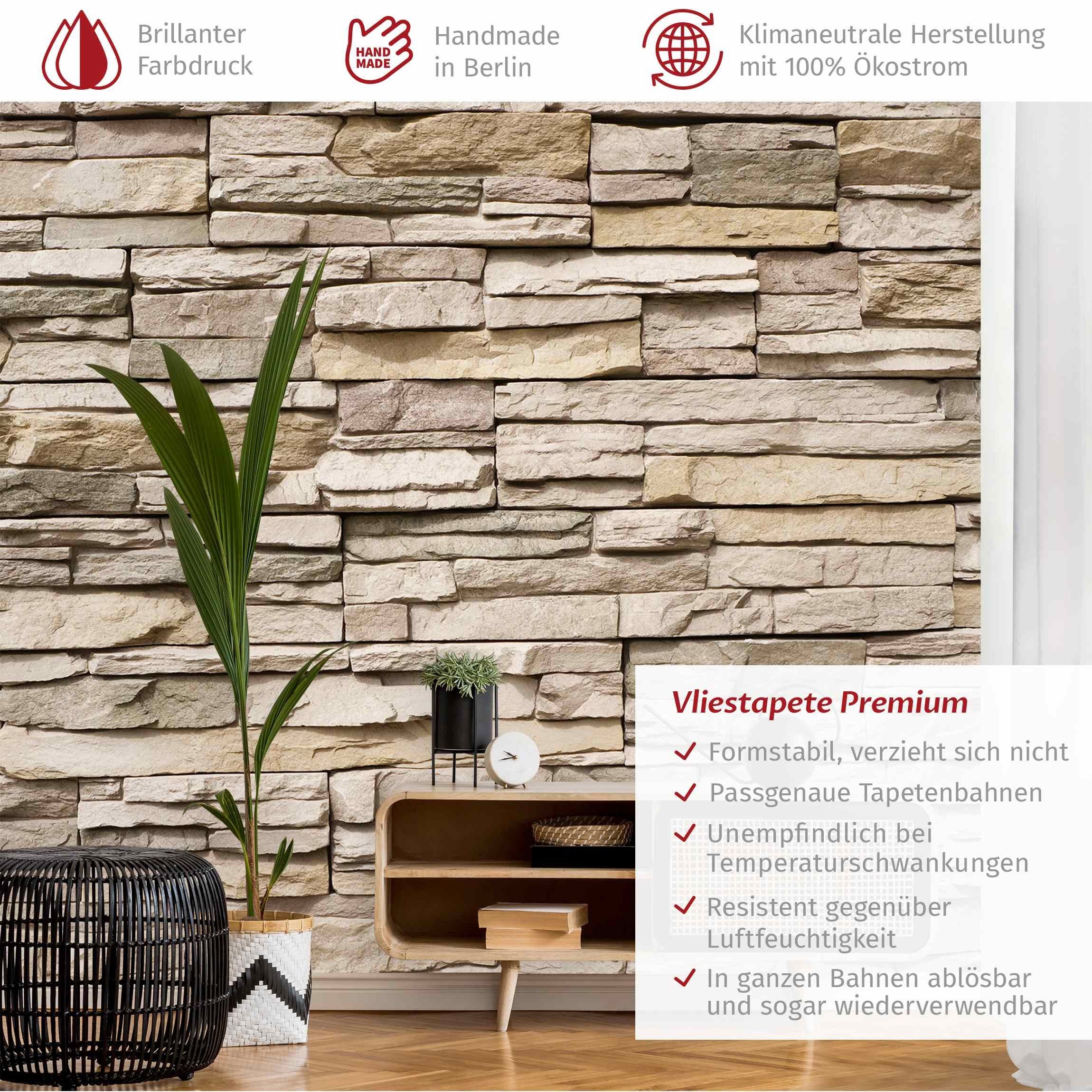 Bilderdepot24 Vliestapete Stein Steinmauer große hellen günstig online kaufen