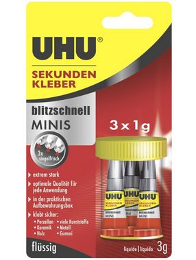 UHU Bastelkleber UHU Sekundenkleber blitzschnell Minis 3 g (3 x 1