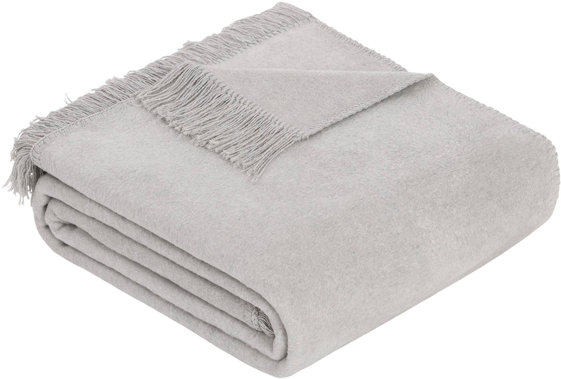 Wohndecke Uni Decke Luxus 2, IBENA, mit Fransen günstig online kaufen