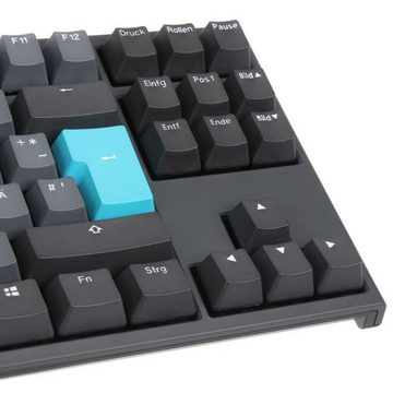 Ducky ONE 2 TKL Skyline Gaming-Tastatur (MX-Blue, PBT Tastenkappen, deutsches Layout QWERTZ, USB, Schwarz / Grau)
