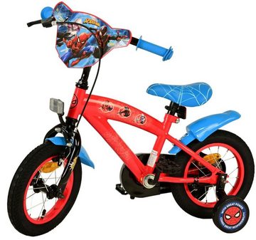 Volare Kinderfahrrad 12 Zoll Kinder Fahrrad Rad Disney Marvel Spiderman Volare 21283-SACB, 1 Gang, Rücktritt, Stützräder,Kettenschutz,Schutzbleche