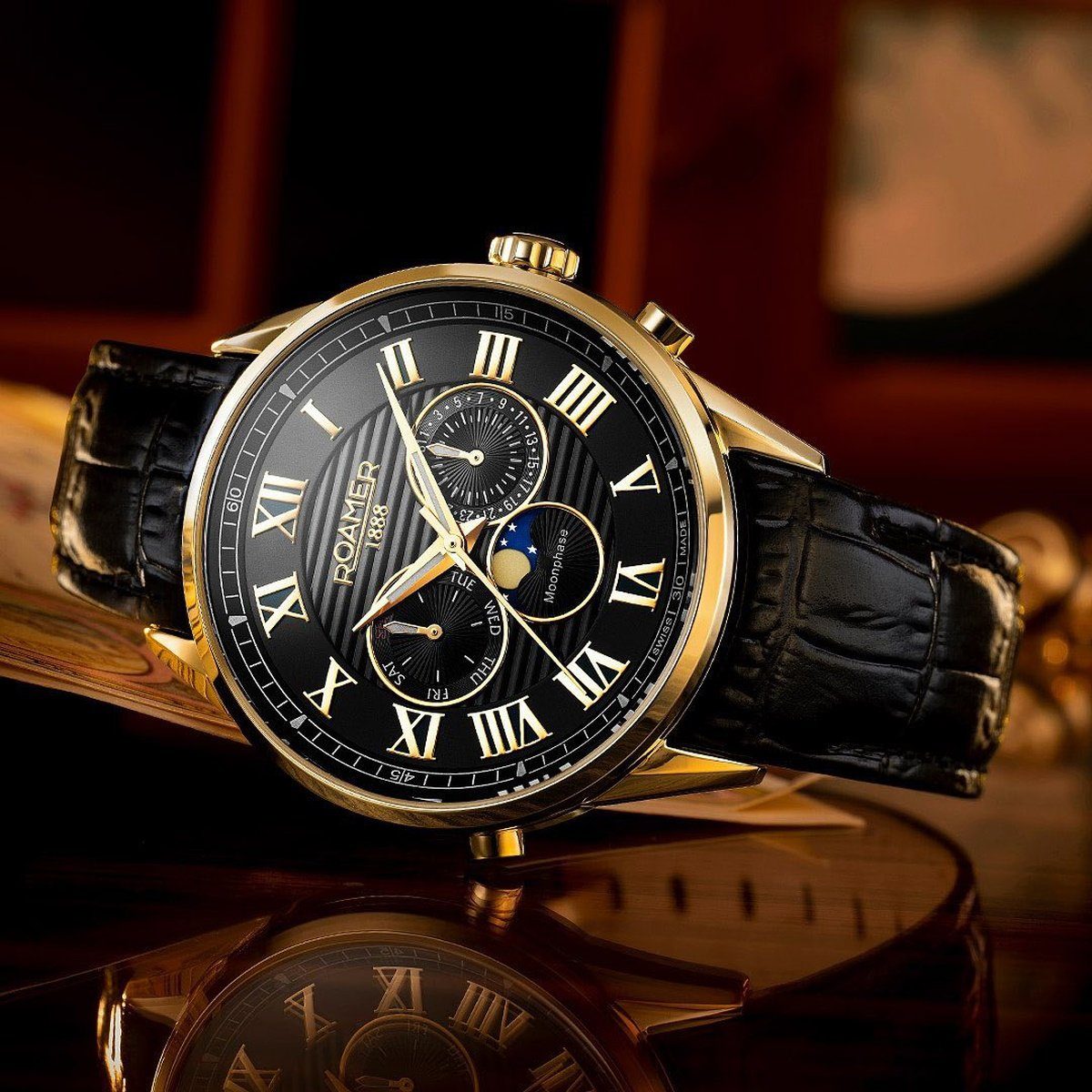 Roamer Schweizer Uhr Superior Moonphase