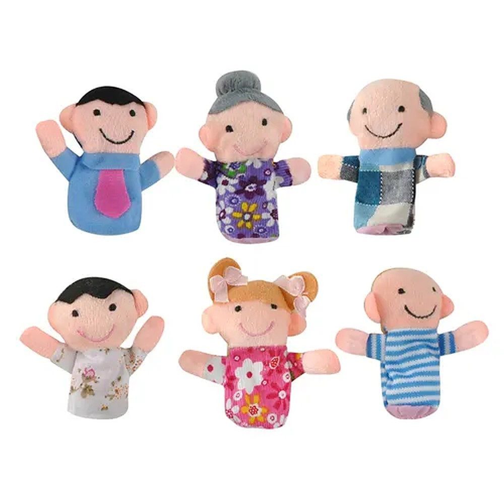 KRUZZEL Fingerpuppe Handpuppen Puppentheater Rollenspielfiguren (Spar-Set, 6-tlg., 8 x 8 cm weich), Puppentheater, Märchenerzählen, fördert Feinmotorik
