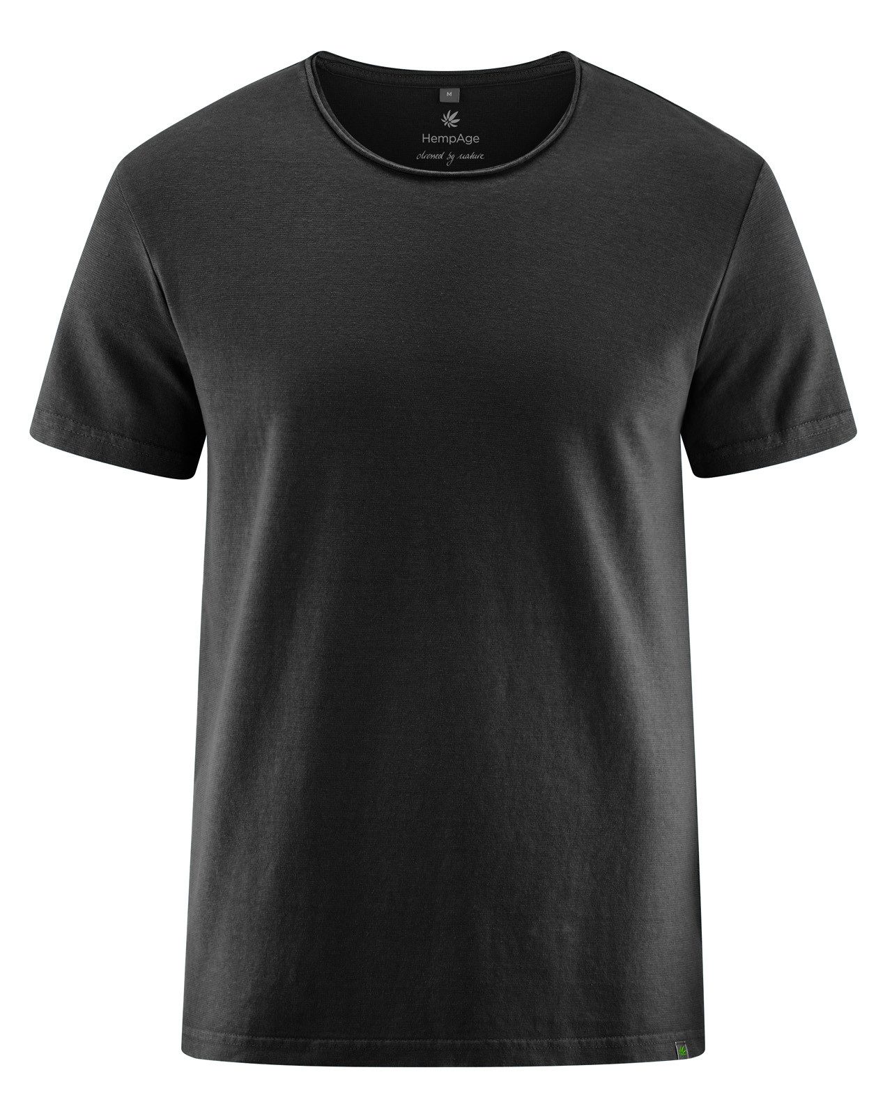 HempAge T-Shirt Herren T-shirt mit Rollsaum aus Hanf/Bio-Baumwolle Normal Fit