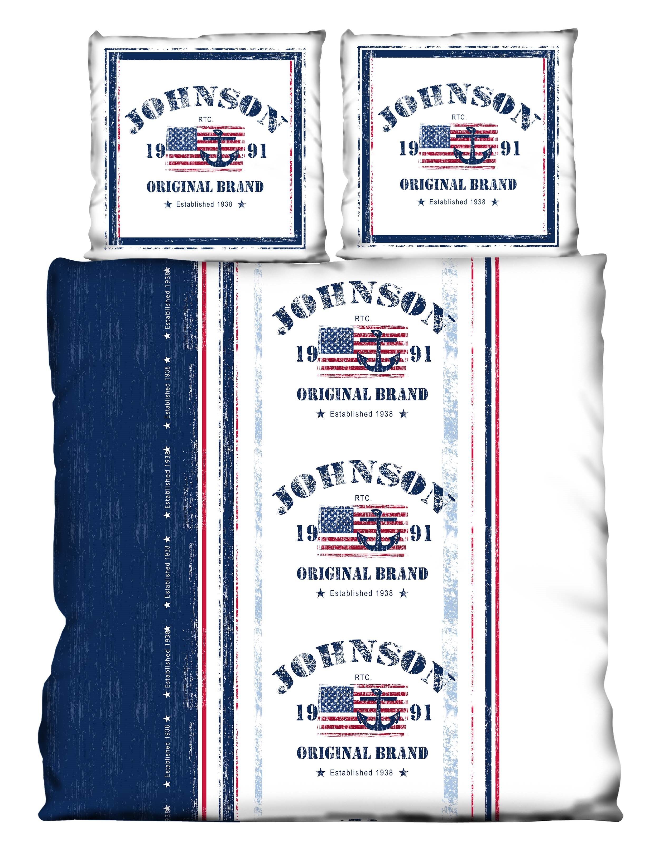 One Home Partnerbettwäsche USA, Mikrofaser, 3 teilig, America Flag