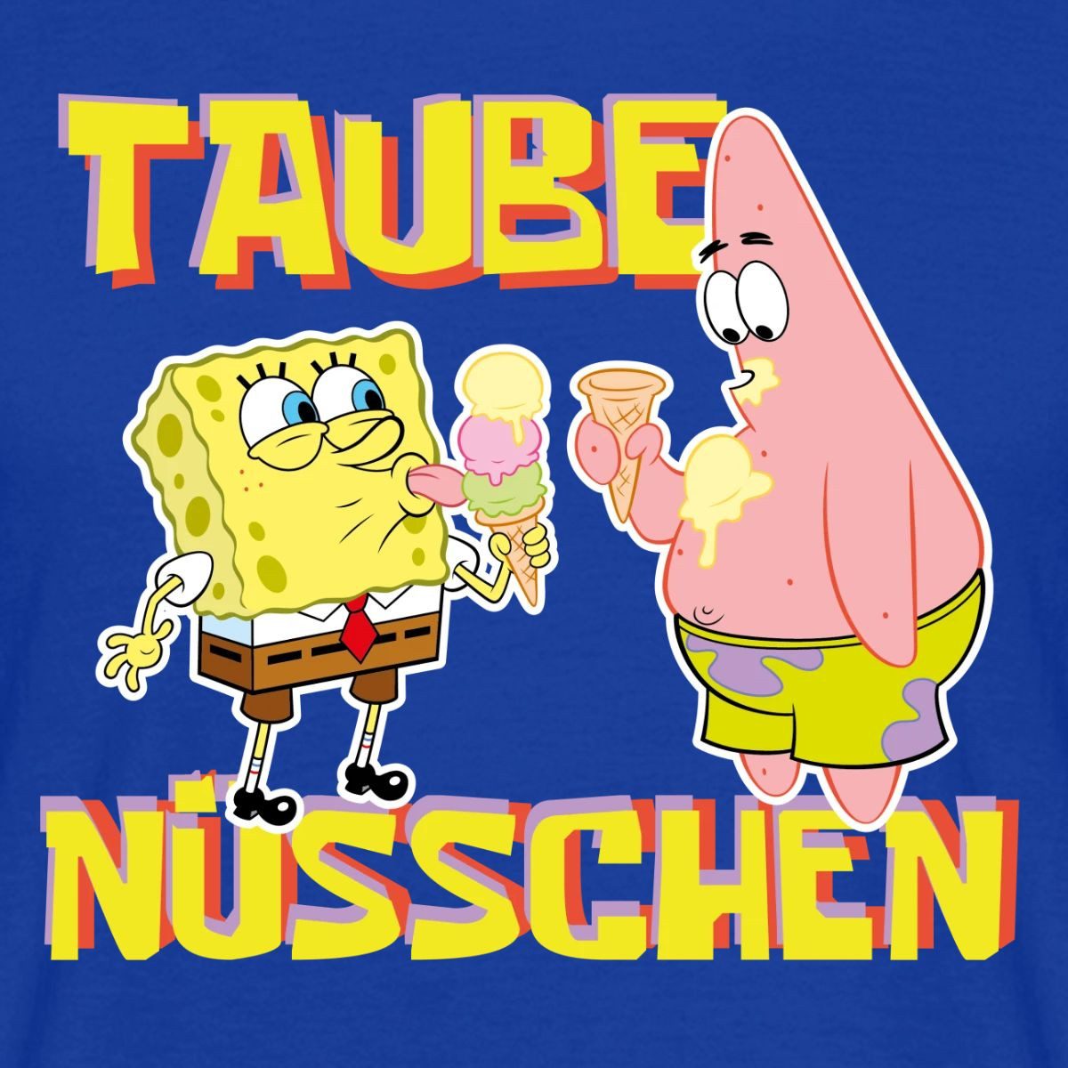 Spreadshirt T-Shirt SpongeBob Schwammkopf Taube Nüsschen Patrick Eis Männer T-Shirt (1-tlg)