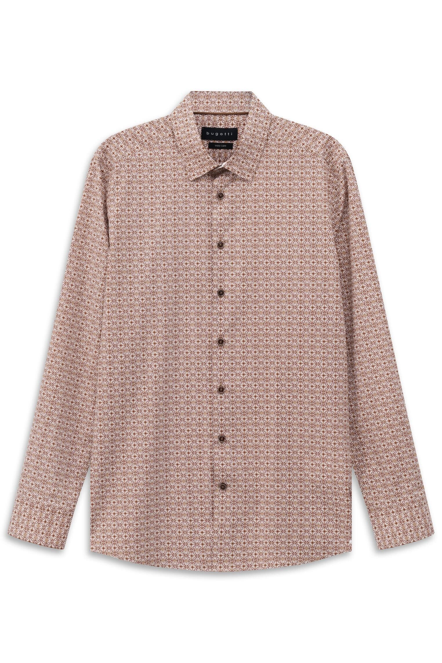 bugatti Langarmhemd Modern Fit mit Under-Button-Down Kragen