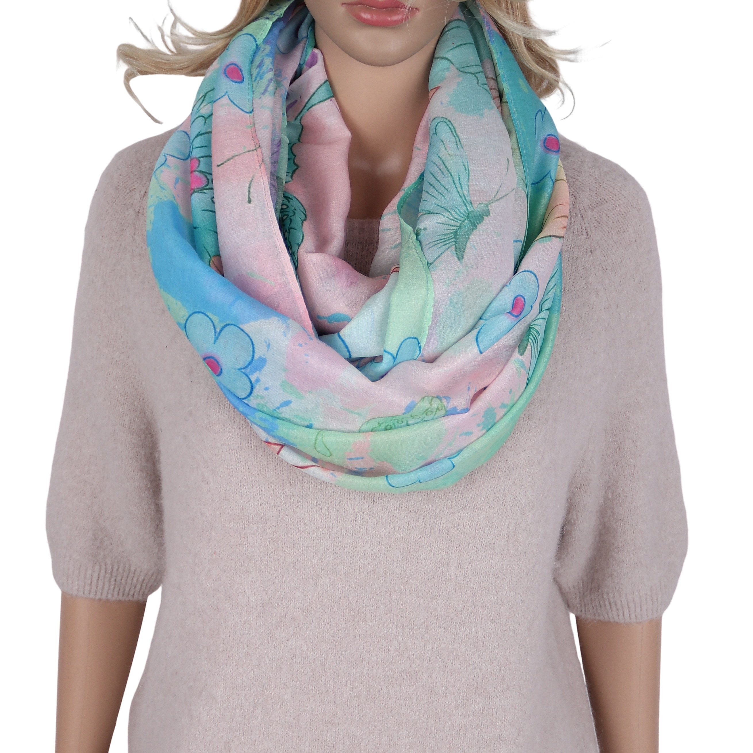 MIRROSI Loop Damen Schal Weich XXL Breit 90x170cm noch mehr Volumen, Schlauchschal, (ca.90x170cm, zweimal um den Hals wickelbar), Damen Halstuch Stola ideal für Frühling,Sommer, Herbst