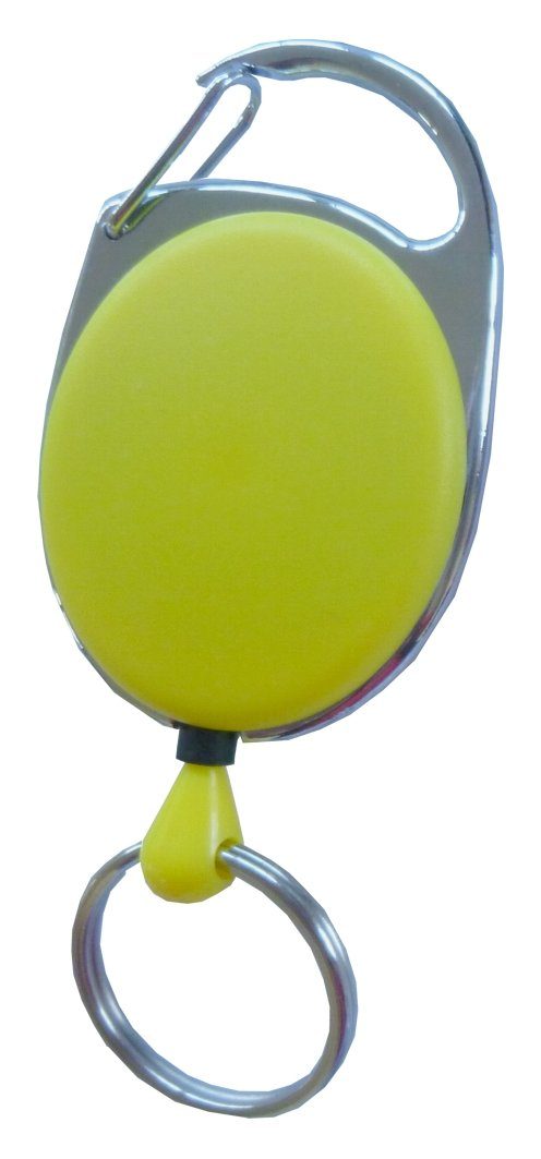 Ausweisclip Kranholdt Ausweishalter Jojo ovale / Schlüsselanhänger Form Gelb / Schlüsselring (10-tlg), Metallumrandung,