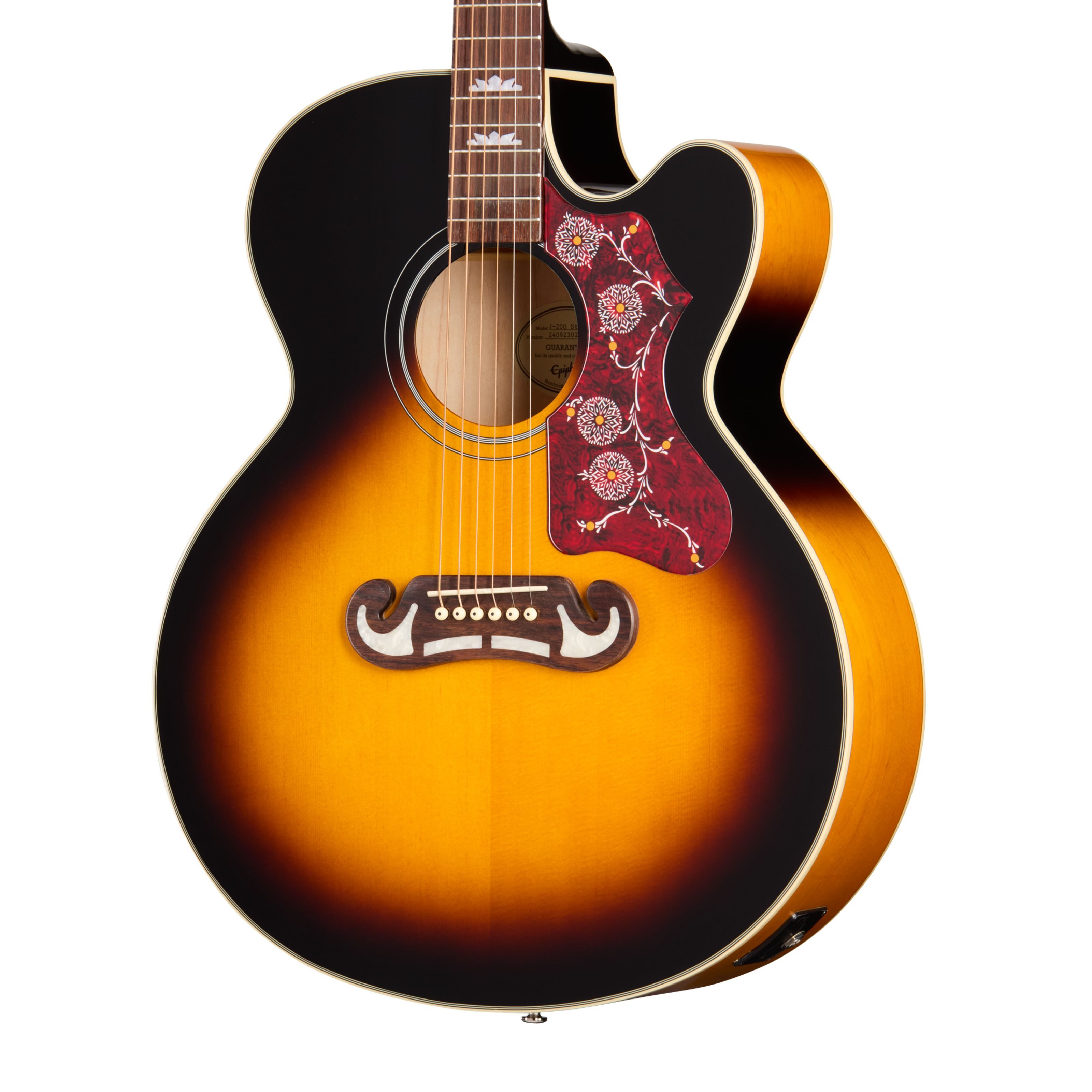 Epiphone Westerngitarre, Westerngitarren, Jumbo Gitarren, J-200 Studio EC Vintage Sunburst - Westerngitarre