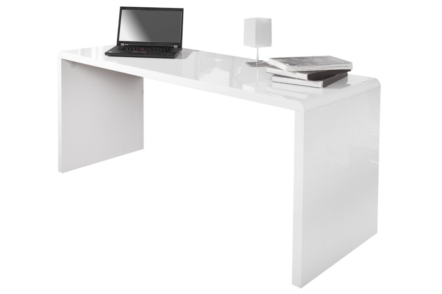 Licht-Erlebnisse Schreibtisch »VELOINNE«, Schmaler Schreibtisch Weiß  160x75x60cm Modern vielseitig PC Tisch