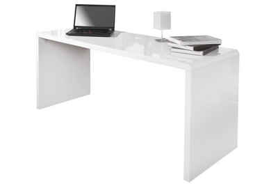Licht-Erlebnisse Schreibtisch »VELOINNE«, Schmaler Schreibtisch Weiß 160x75x60cm Modern vielseitig PC Tisch Arbeitstisch