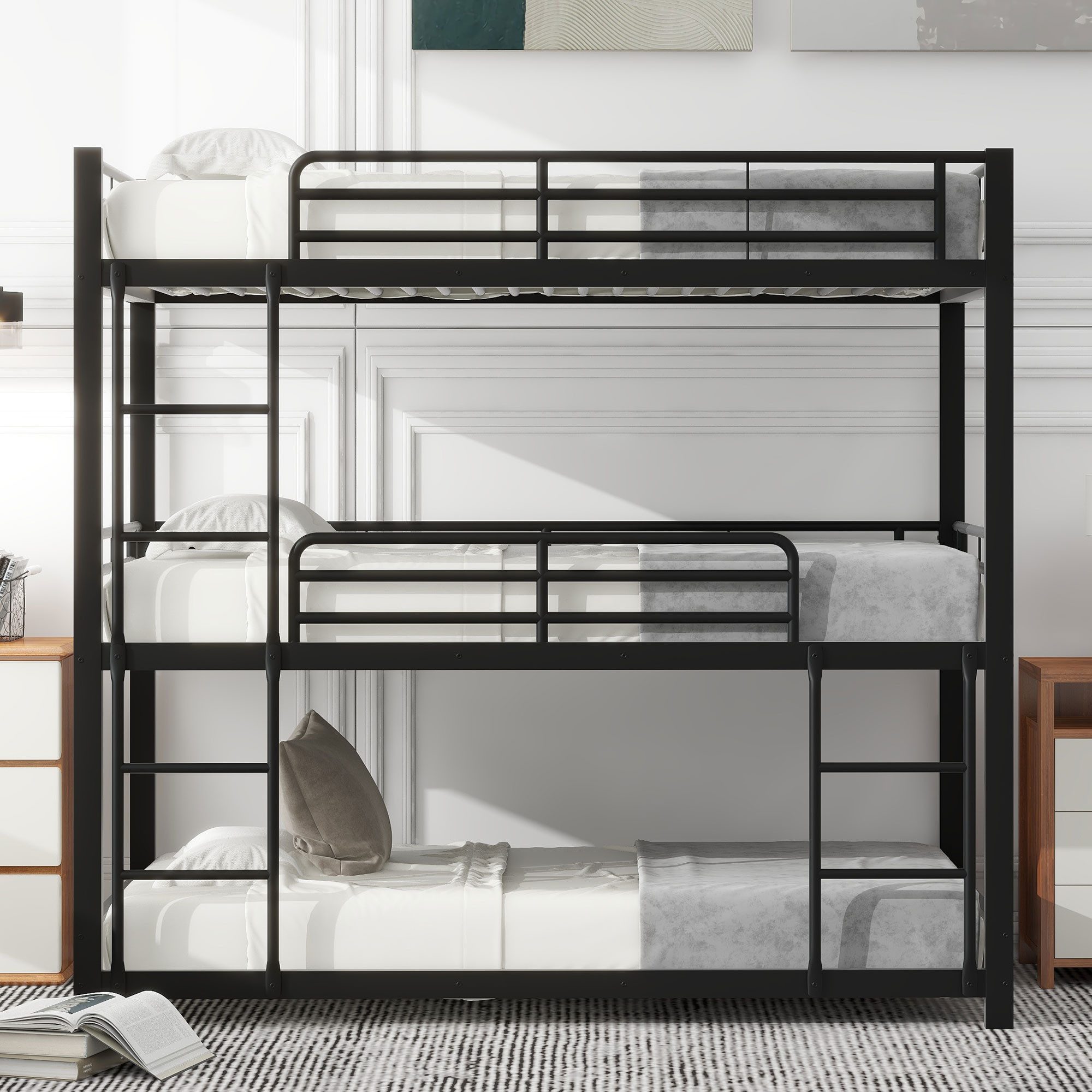 Yemaster Metallbett Dreifach-Etagenbett 90x200 cm aus günstig online kaufen