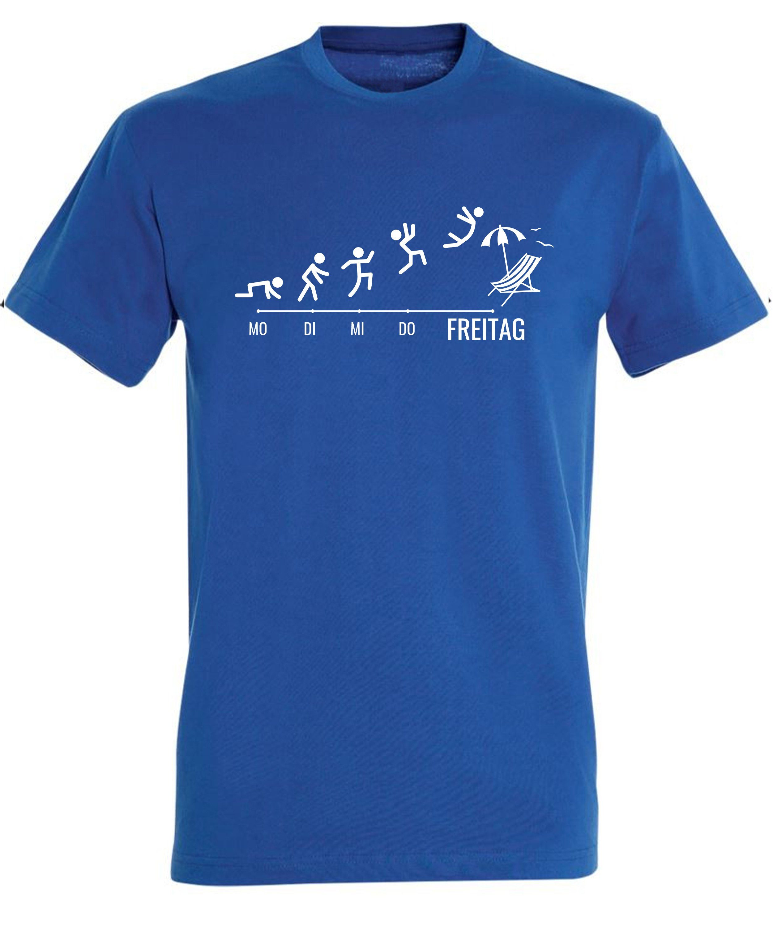 T-Shirt Herren Fun Print Shirt - Wochentage mit Strichmännchen