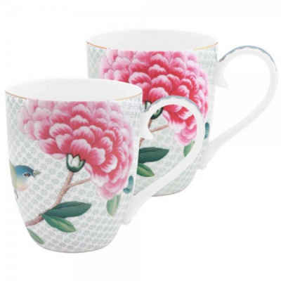 PiP Studio Geschirr-Set Henkelbecher Set Blushing Birds Weiß (XL) (2-teilig)