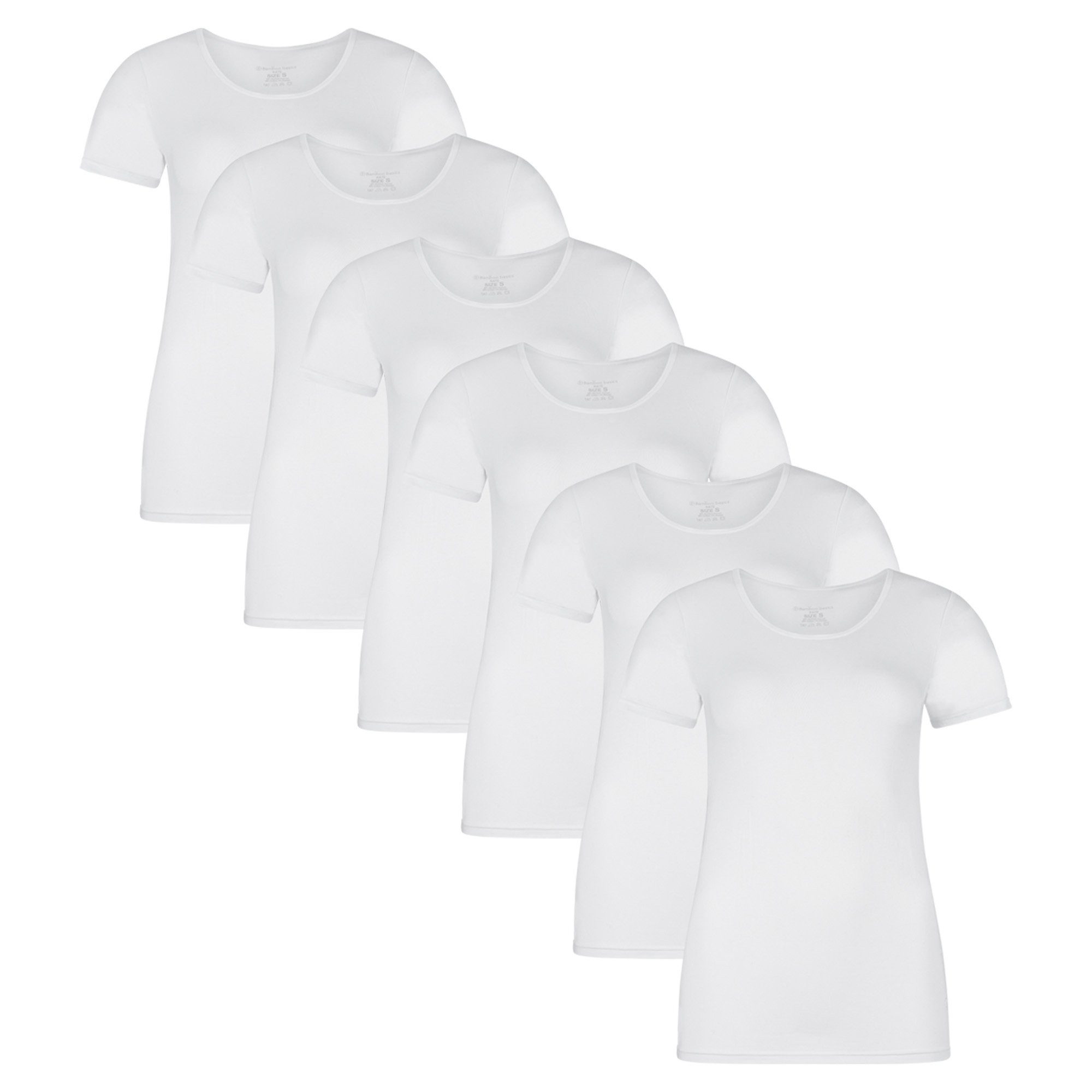 Unterhemd Damen T-Shirt 6er Pack Viskose KATE