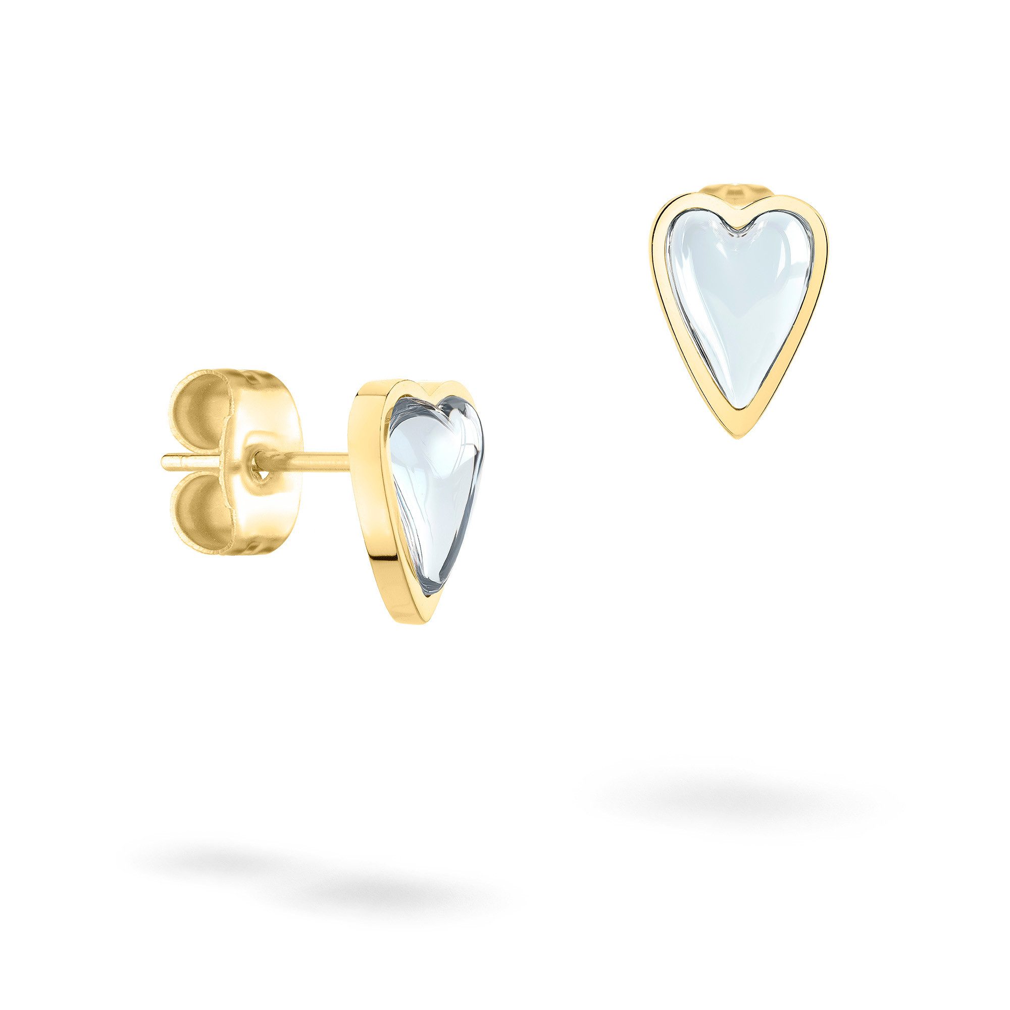 Paar Ohrstecker Schmuck Geschenk Edelstahl Ohrringe Glass Heart