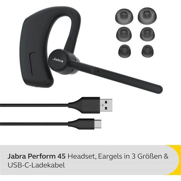 Jabra Perform 45-Mono Headset Wireless-Headset (Bluetooth A2DP v1.3, HFP v1.7, HSP v1.2, mit Ohrbügel integriertes Mikrofon mit Ultra-Noise-Cancelling)