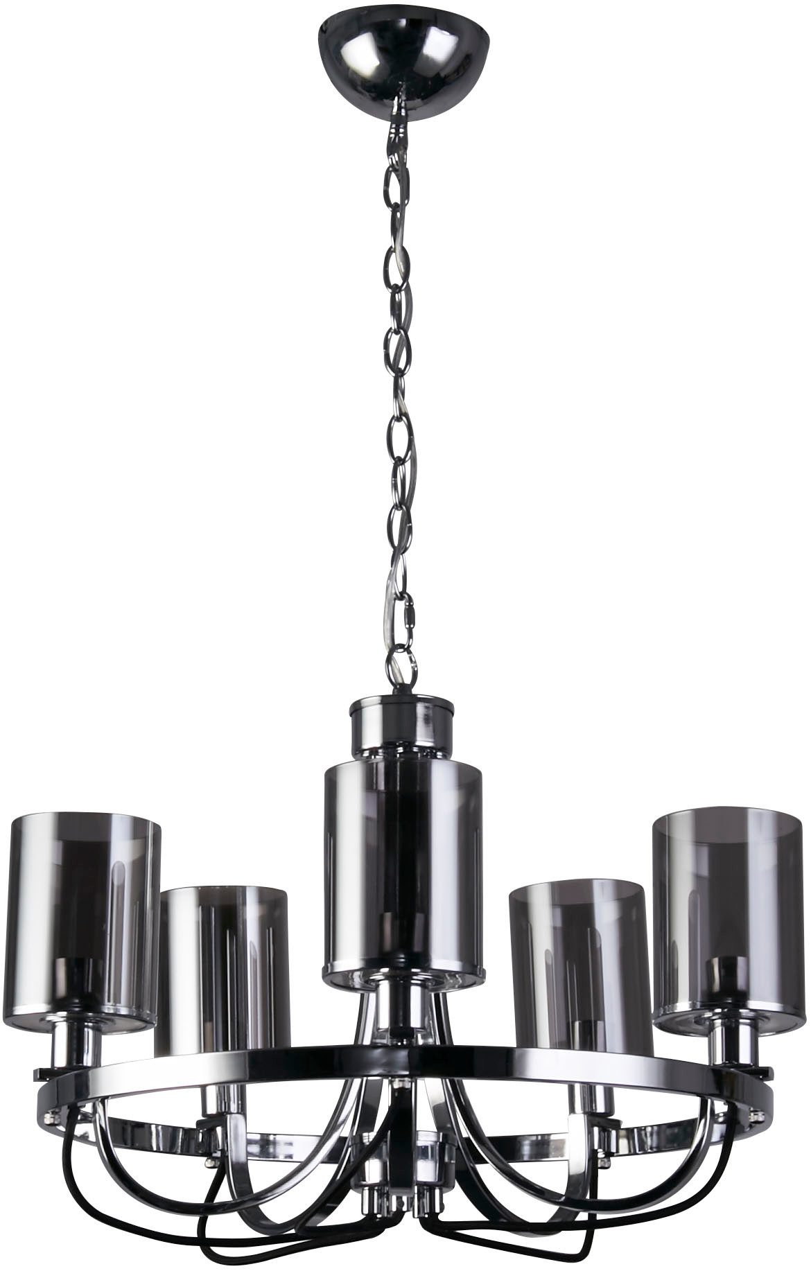 Searchlight Hängeleuchte Hängeleuchte Catalina, 5-flammig, ohne Leuchtmittel, Rauchglas-Optik