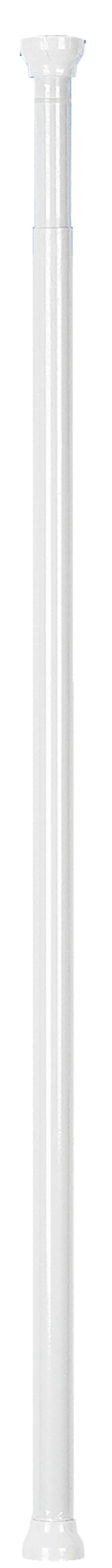 Duschvorhangstange KRETA, spirella, geklemmt, zum Einspannen, ausdrehbar, stufenlos verstellbare Teleskopstange zum Einspannen - kein Bohren - kratzfestes Aluminium, weiß glänzend, Ø 21 mm, Verstellbereich 75 - 125 cm