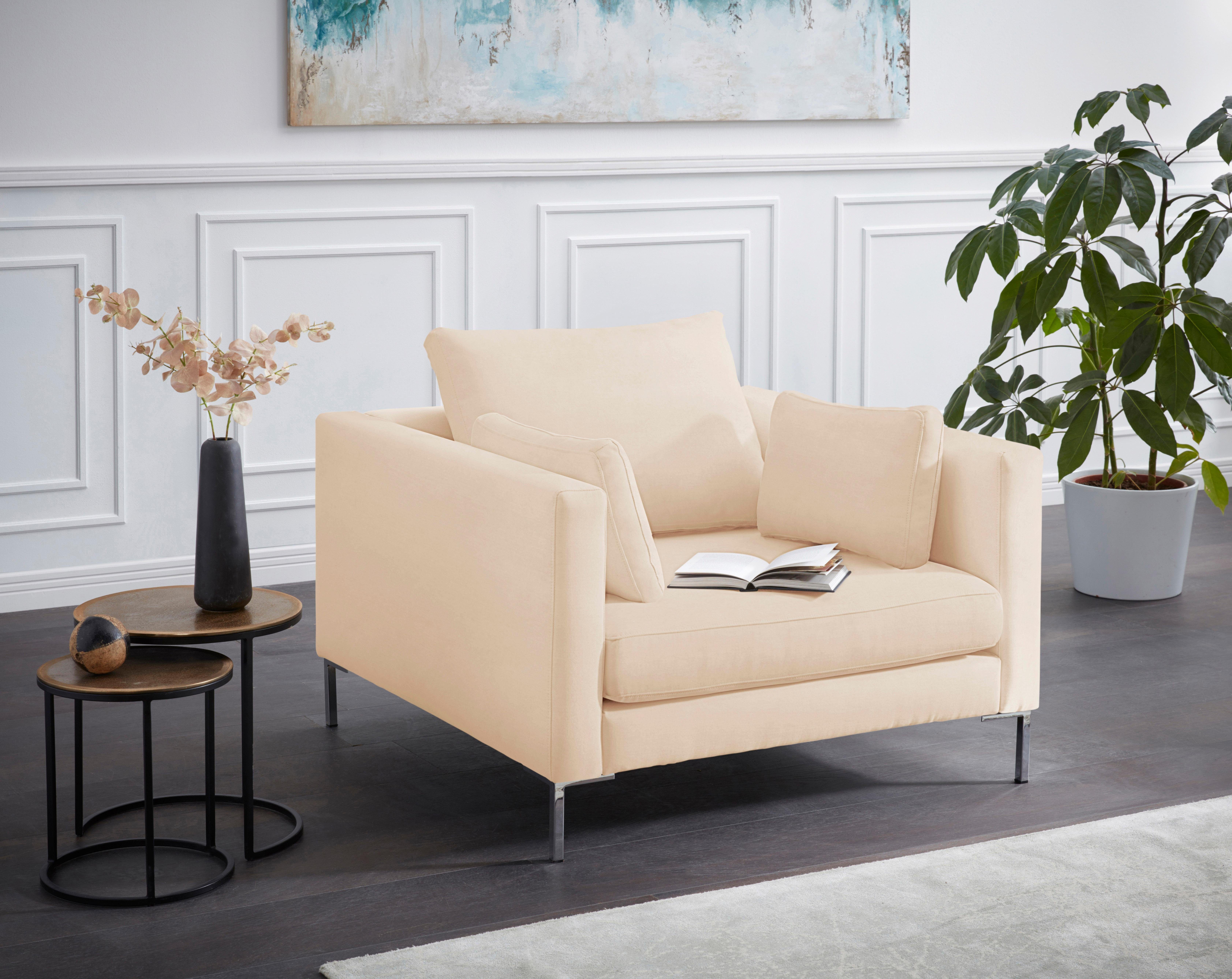 Alte Gerberei Sessel Marinus Loungesessel, Clubsessel, mit schmalen Lehnen, inklusive Rückenkissen & Armlehnkissen