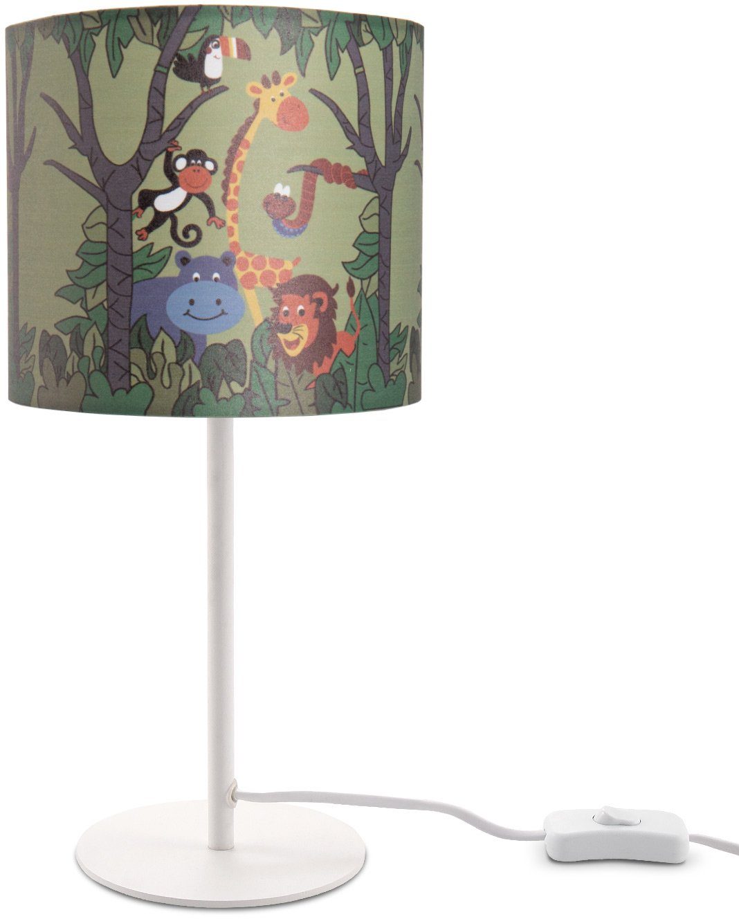 Tischleuchte Diamond Kinderzimmer, Tischleuchte LED Leuchtmittel, Kinderlampe 638, Home Paco Tier-Motiv, ohne Dschungel E14