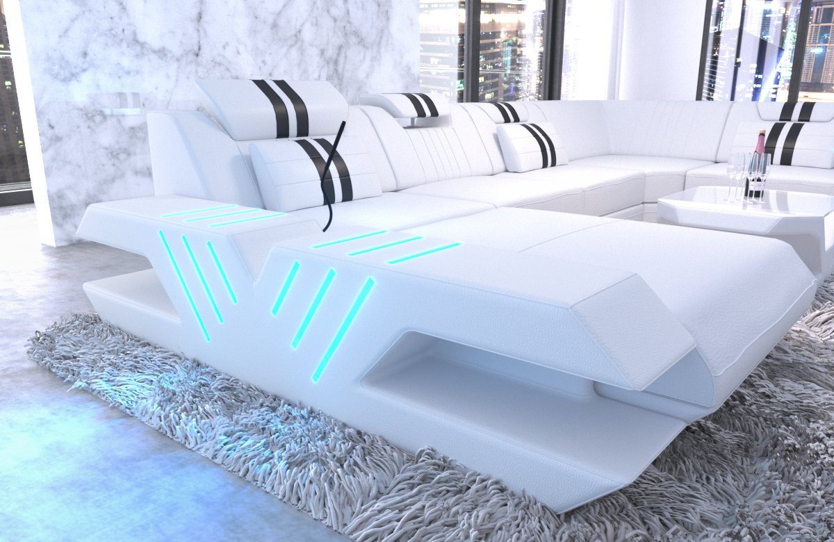 Sofa Dreams Wohnlandschaft Ledercouch Sofa Leder Venedig U Form Ledersofa, günstig online kaufen