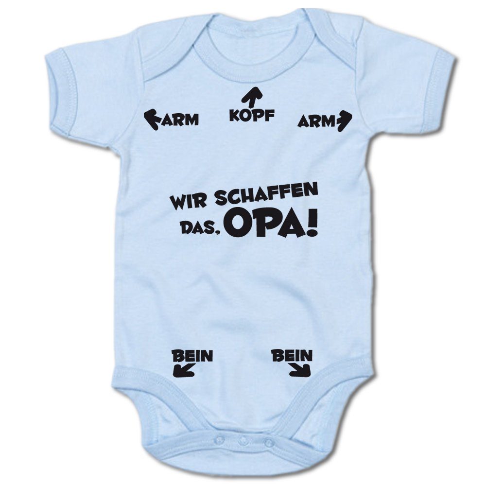 Ggraphics Kurzarmbody Wir schaffen das, Opa! Baby Body mit Spruch