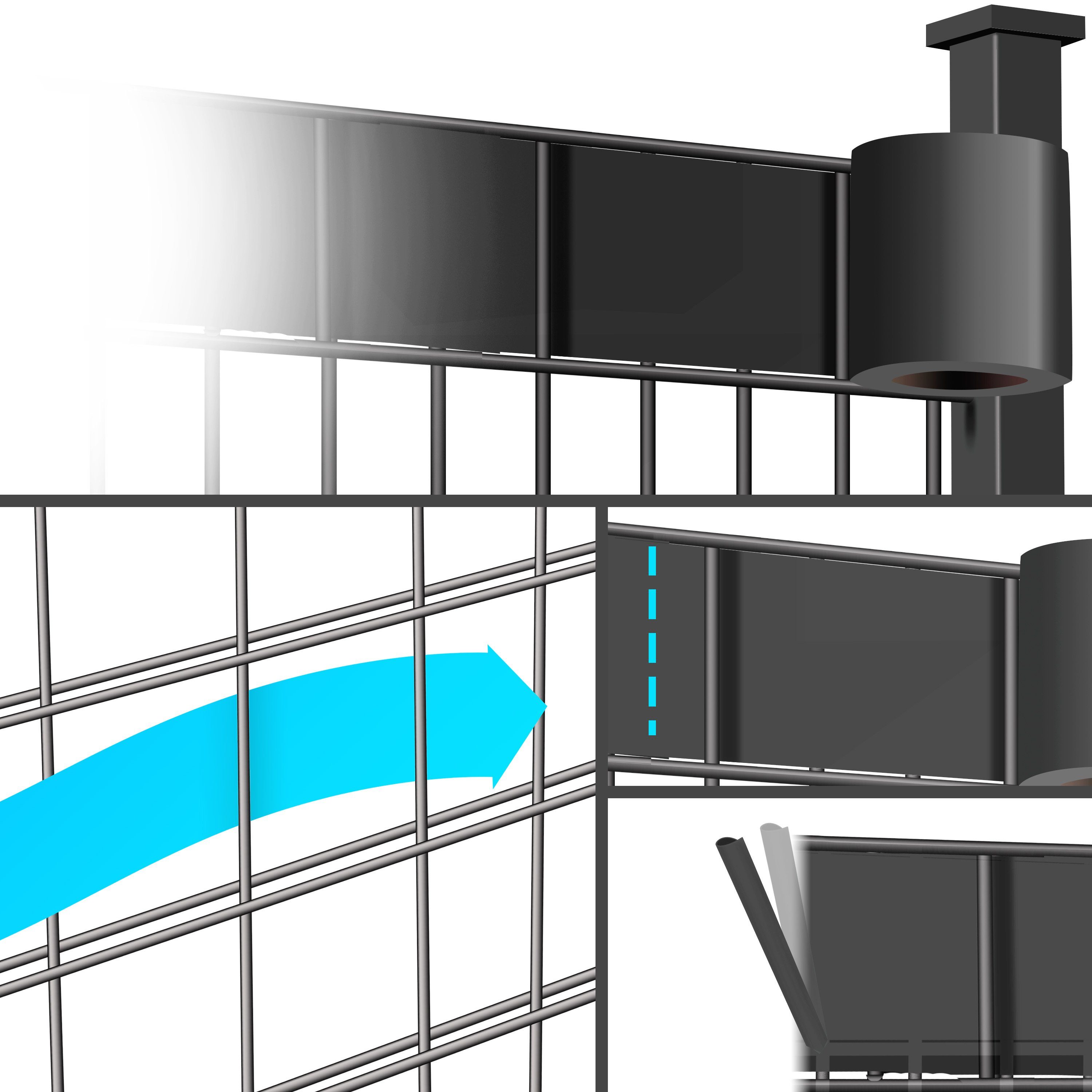 KESSER Sichtschutzstreifen, PVC Sichtschutzstreifen Sichtschutz Rolle Doppelstabmatten