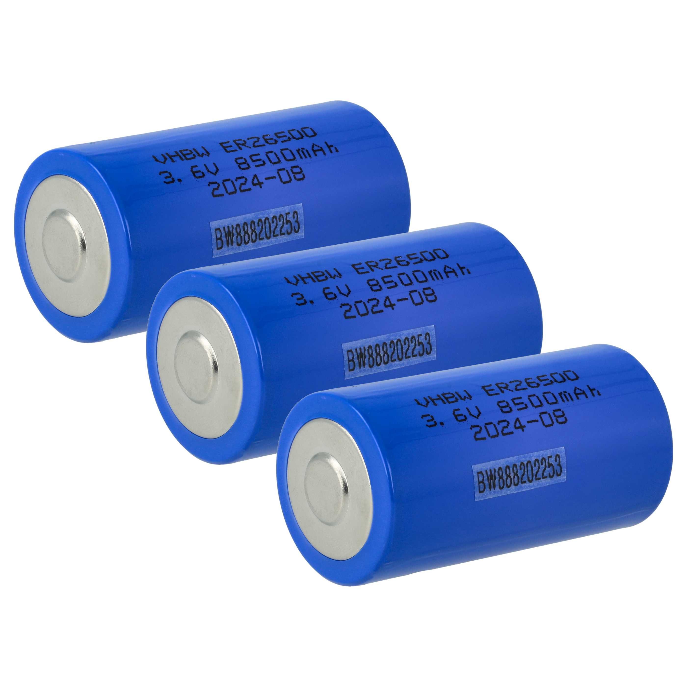 vhbw Batterie, Leistungsfähige Ersatz-Batterie (ER26500 (Size C), LS26500, XL-145F