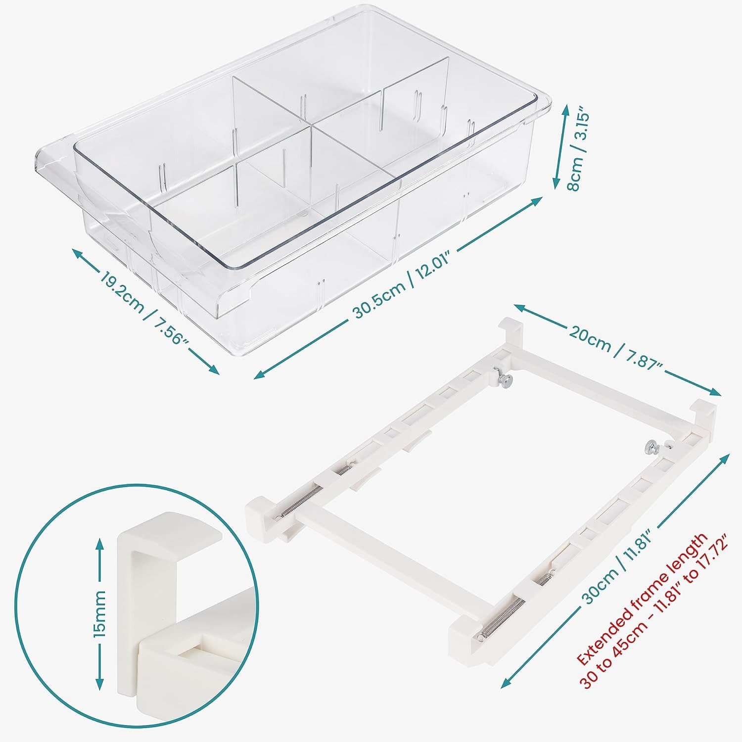 Kurtzy Aufbewahrungsbox Kurtzy ausziehbarer Kühlschrank-Organizer, BPA-frei, transparent