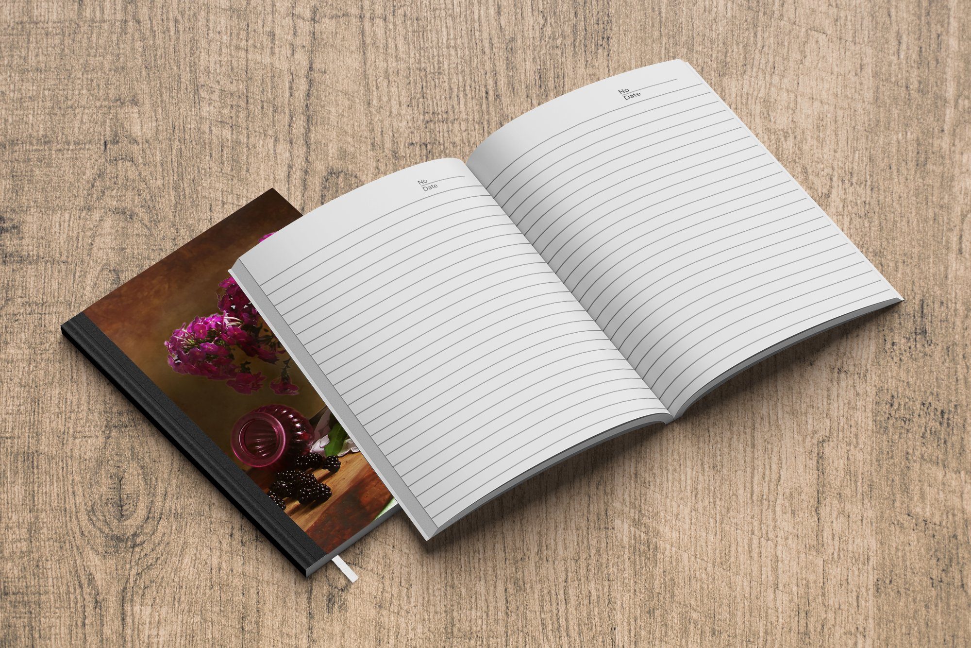 Vase Rustikal Merkzettel, - Notizbuch - Haushaltsbuch Tagebuch, A5, - Rosa MuchoWow - Journal, Blumen Notizheft, Stilleben, Seiten, 98