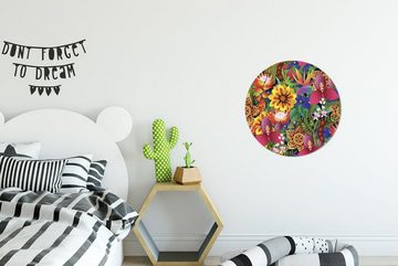 MuchoWow Wandsticker Natur - Muster - Tropisch (1 St), Tapetenkreis für Kinderzimmer, Tapetenaufkleber, Rund, Wohnzimmer