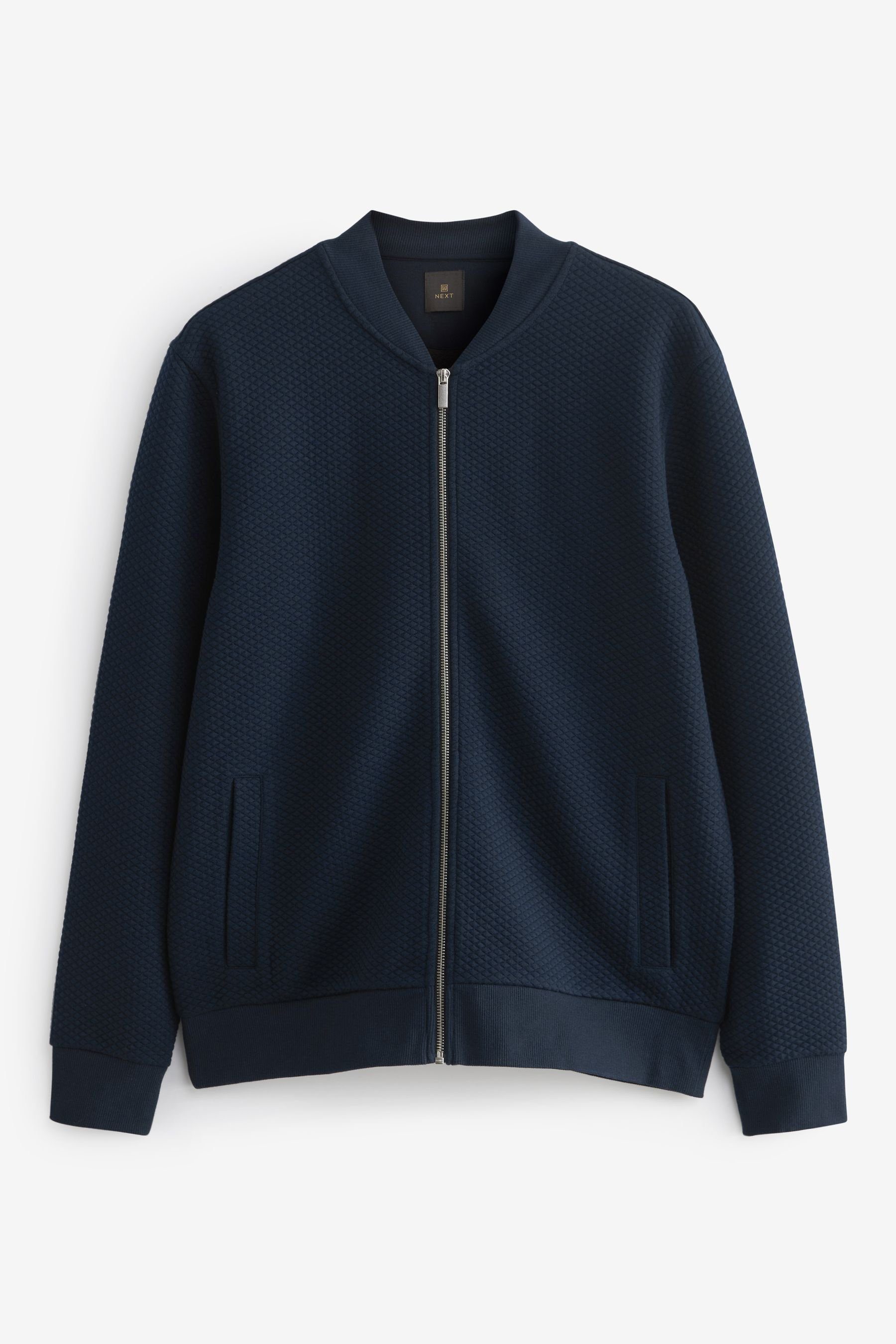 Blue (1-St) Blouson Navy Bomber-Sweatshirt Strukturiertes Next