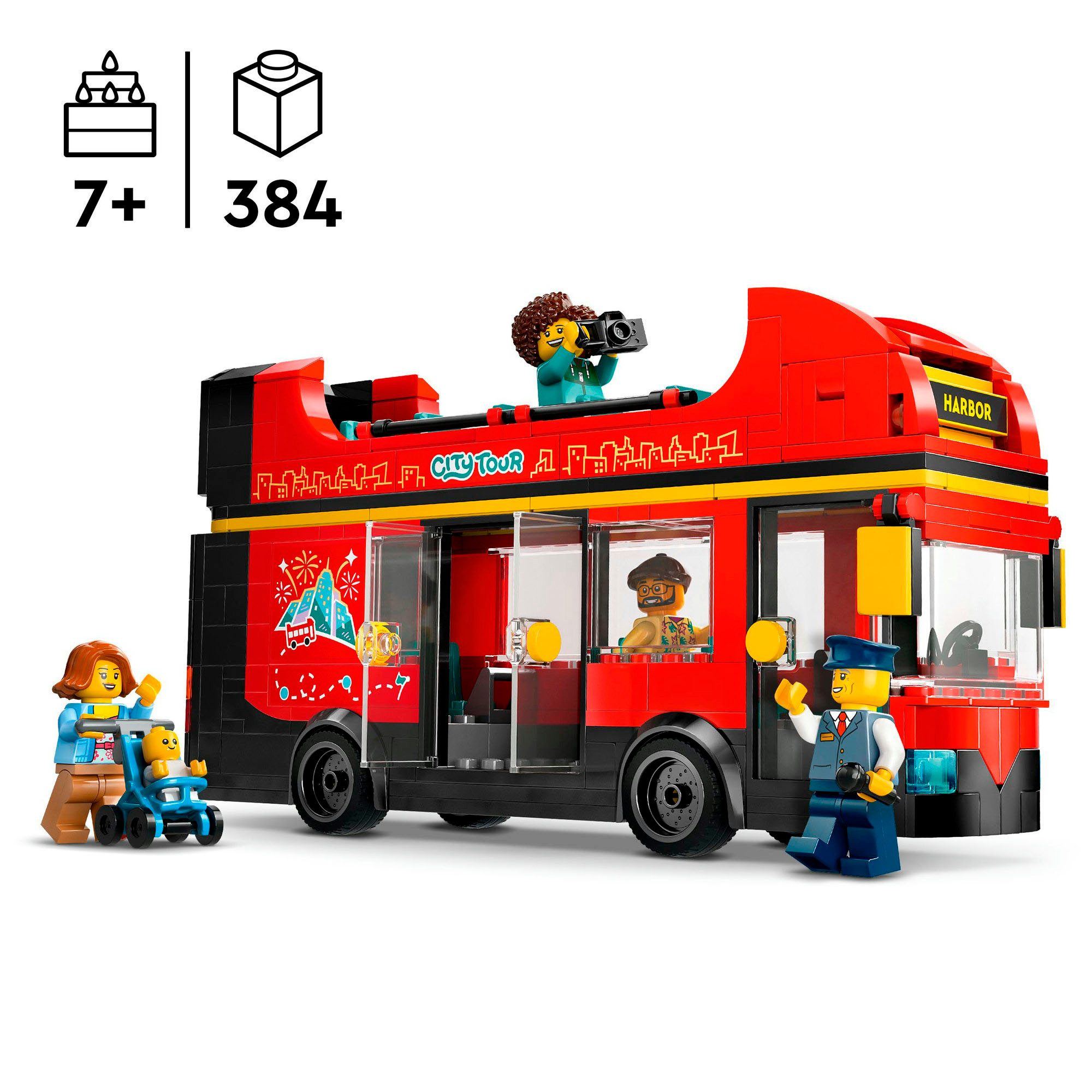LEGO® Doppeldeckerbus (60407), LEGO City Konstruktionsspielsteine, (384 St), Made in Europe