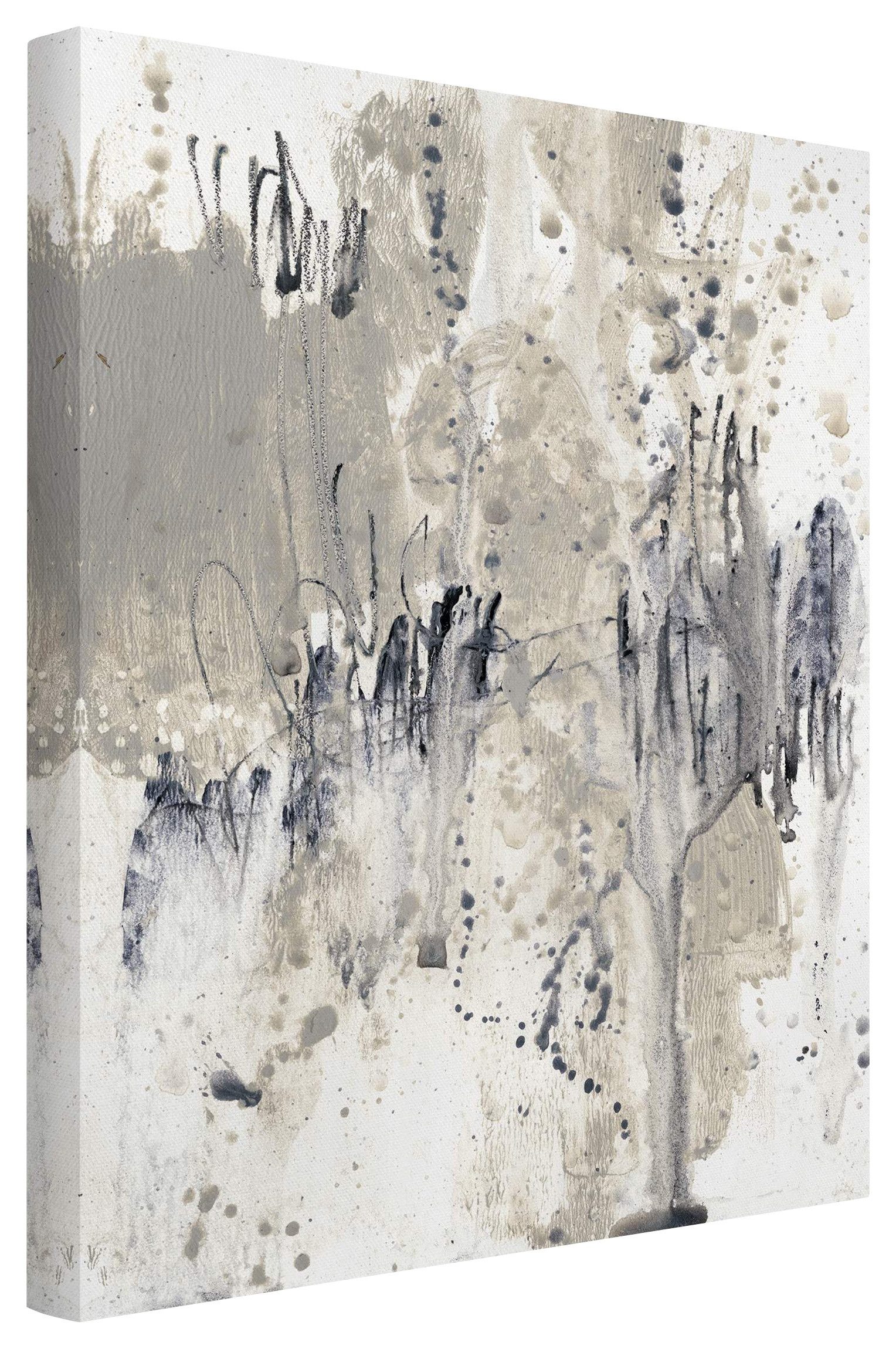 Bilderdepot24 Leinwandbild Abstrakt Modern Hommage Taupe grau Bild auf Leinwand Groß XXL, Wohnzimmer Schlafzimmer Küche Flur Wandbild Kunstdruck Wanddeko Druck