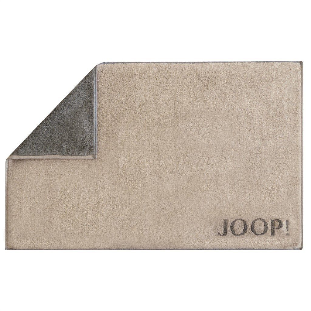 JOOP! Handtuch Badematte Doubleface Sand Graphit 1600 37, Walkfrottier (1-St), Wendeoptik, Logo, Flauschig