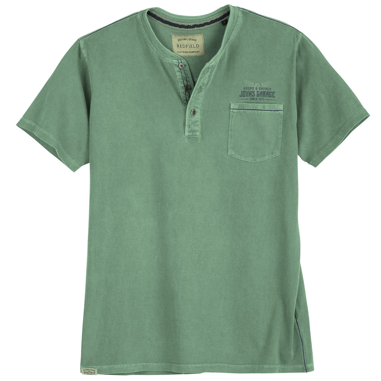 redfield Print-Shirt Redfield Übergrößen Henley-T-Shirt salbeigrün used günstig online kaufen