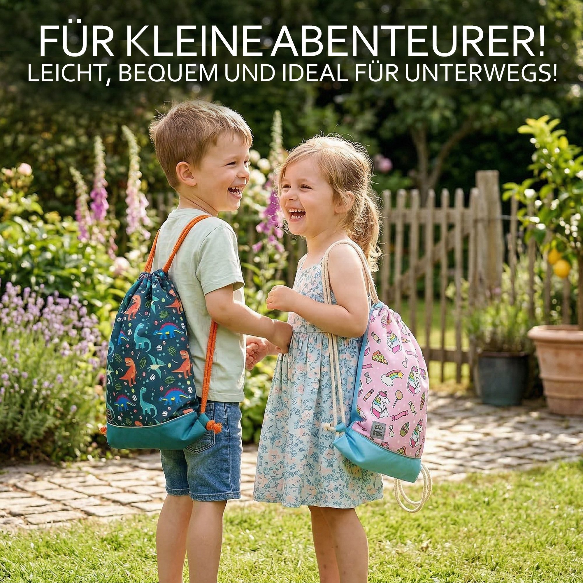 BambiniWelt by Rafael K. Turnbeutel Turnbeutel Sportbeutel mit Reißverschlussfach & Schlüsselclip 37x27cm