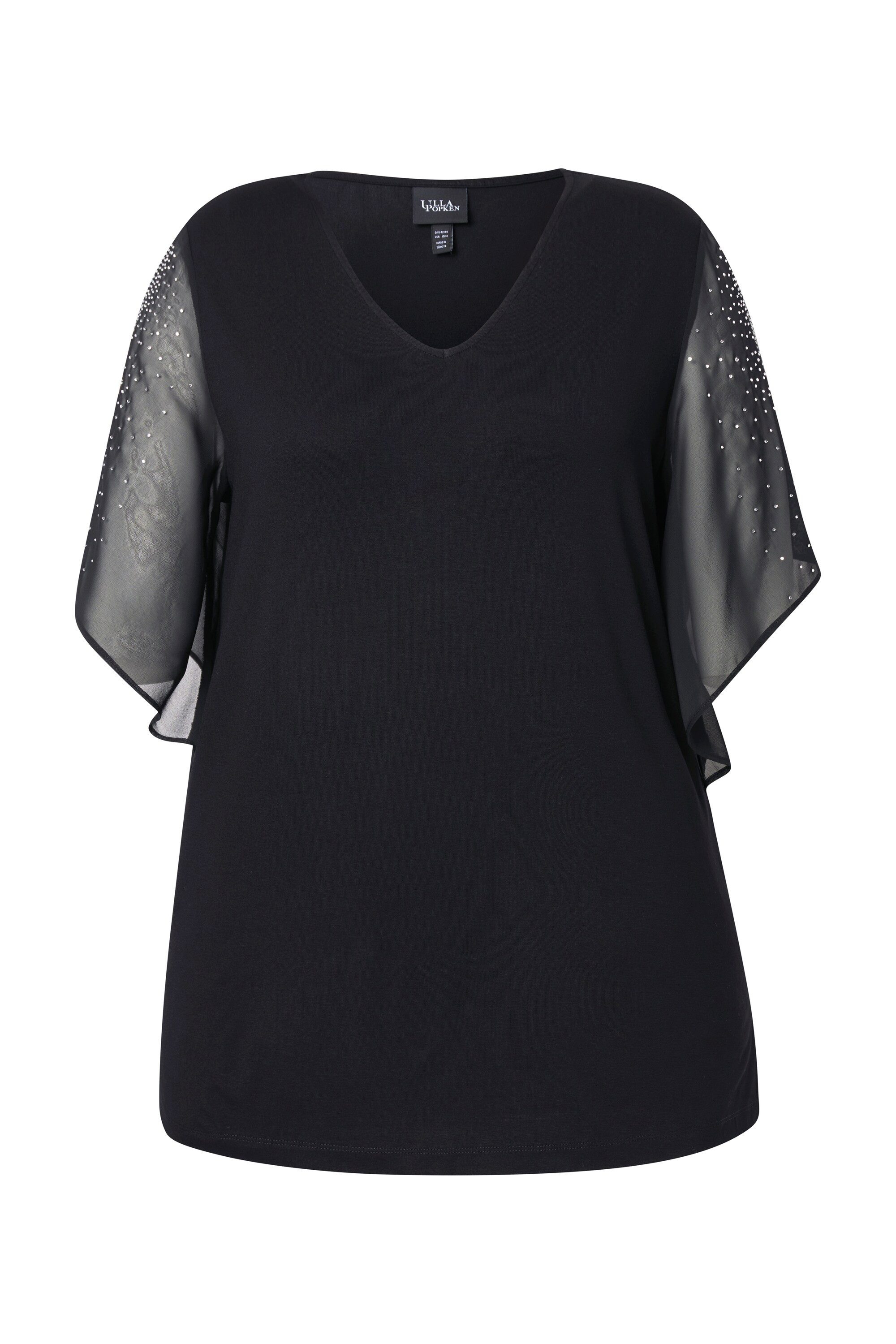 Ulla Popken T-Shirt T-Shirt Ziersteine A-Linie günstig online kaufen