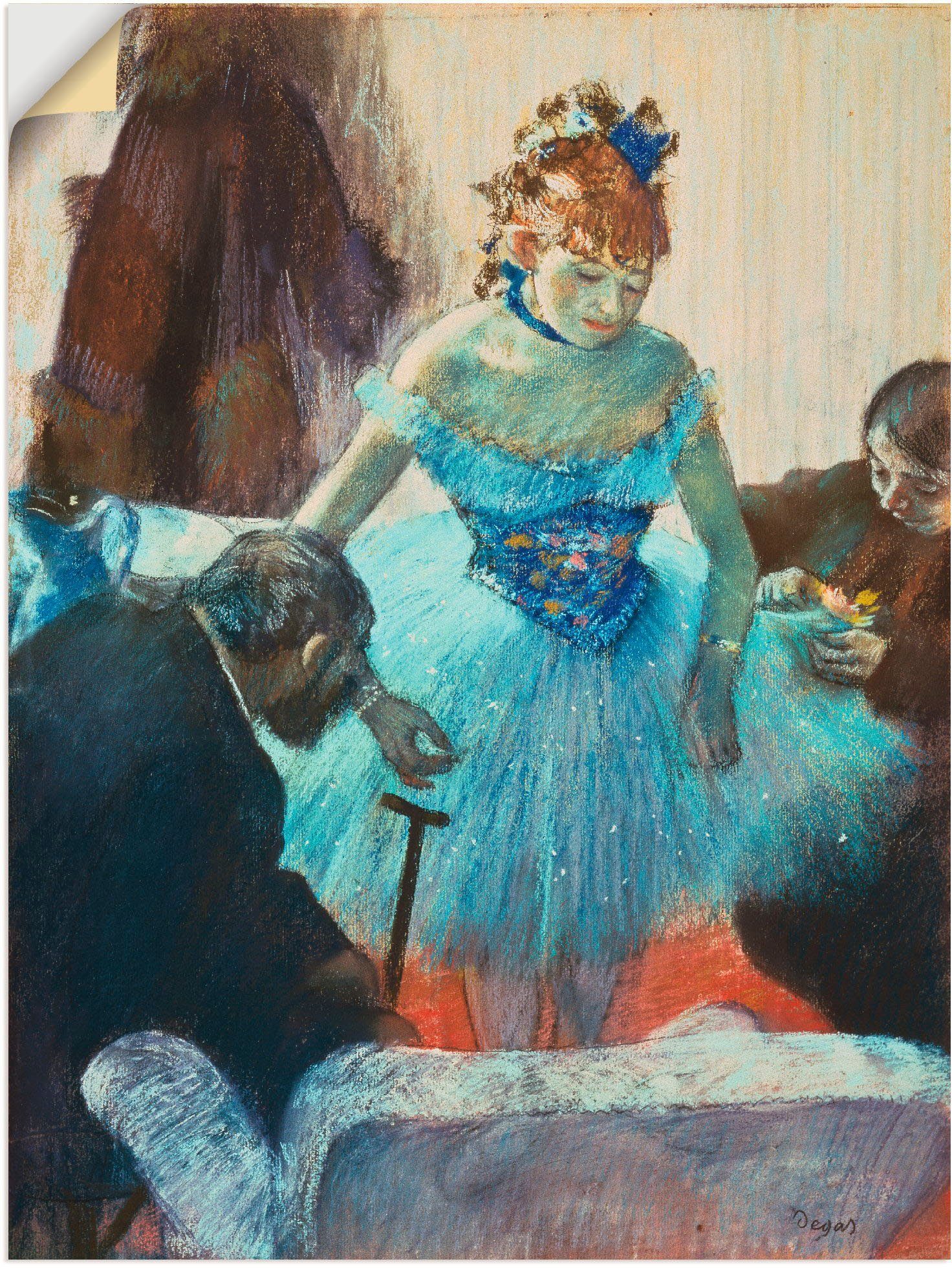 Artland Wandbild Tänzerin in der Garderobe., Frau (1 St), als Leinwandbild, Wandaufkleber oder Poster in versch. Größen