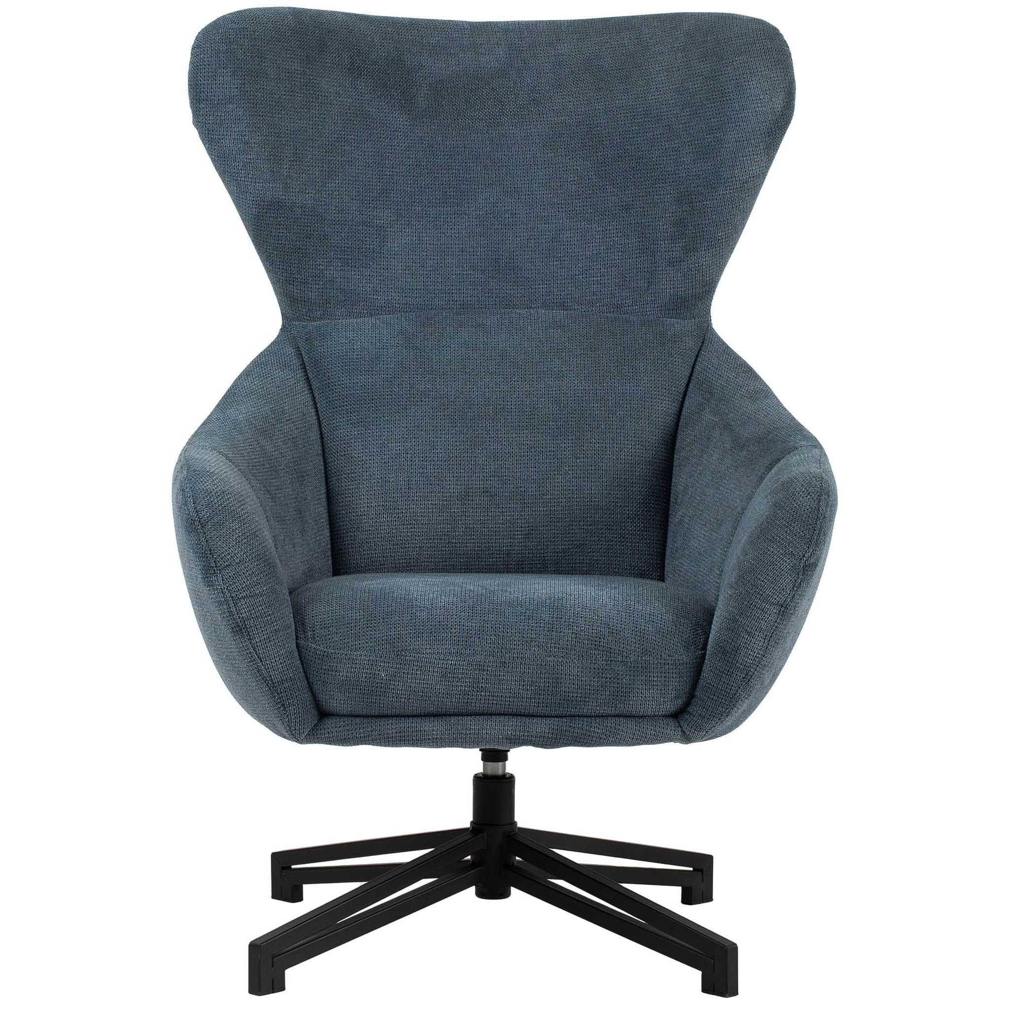 bene living Ohrensessel Marconia - drehbar - blau (Indoor-Möbelset, 1-St), durchgehende Arm- und Rückenlehne - stabiles Metall-Gestell