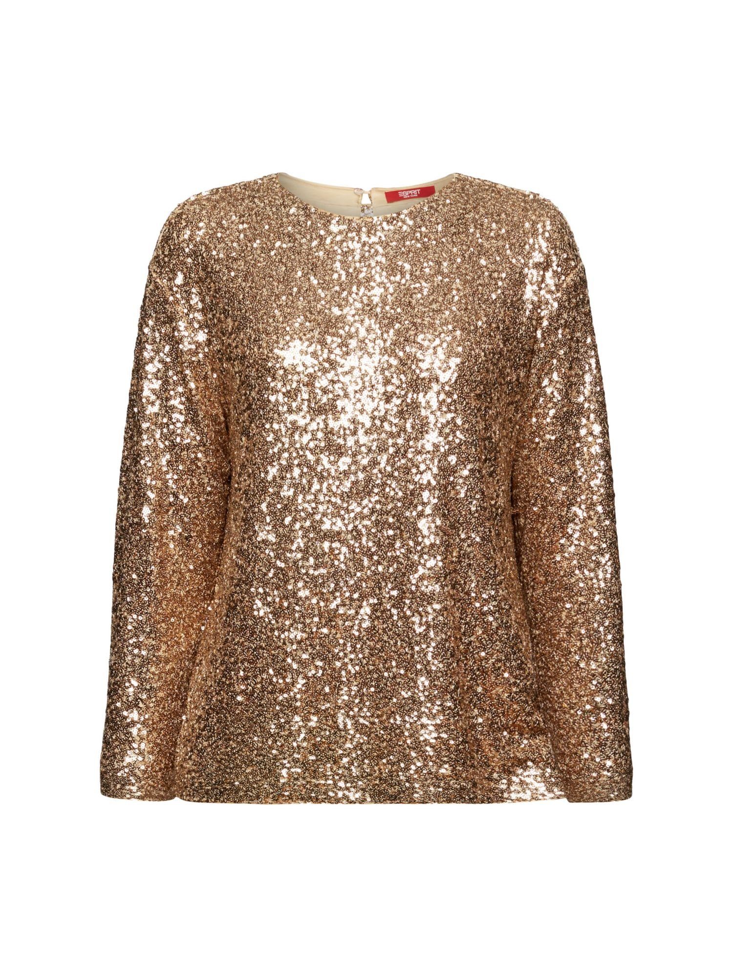 Esprit Collection Sweatshirt Paillettenpullover (1-tlg) GOLD