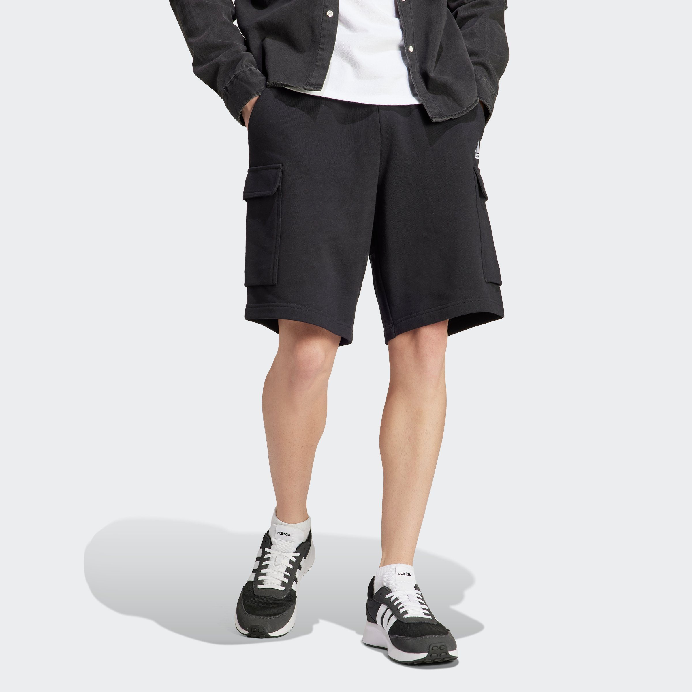 ESSENTIALS (1-tlg) FRENCH Black adidas CARGOSHORTS Shorts TERRY Sportswear