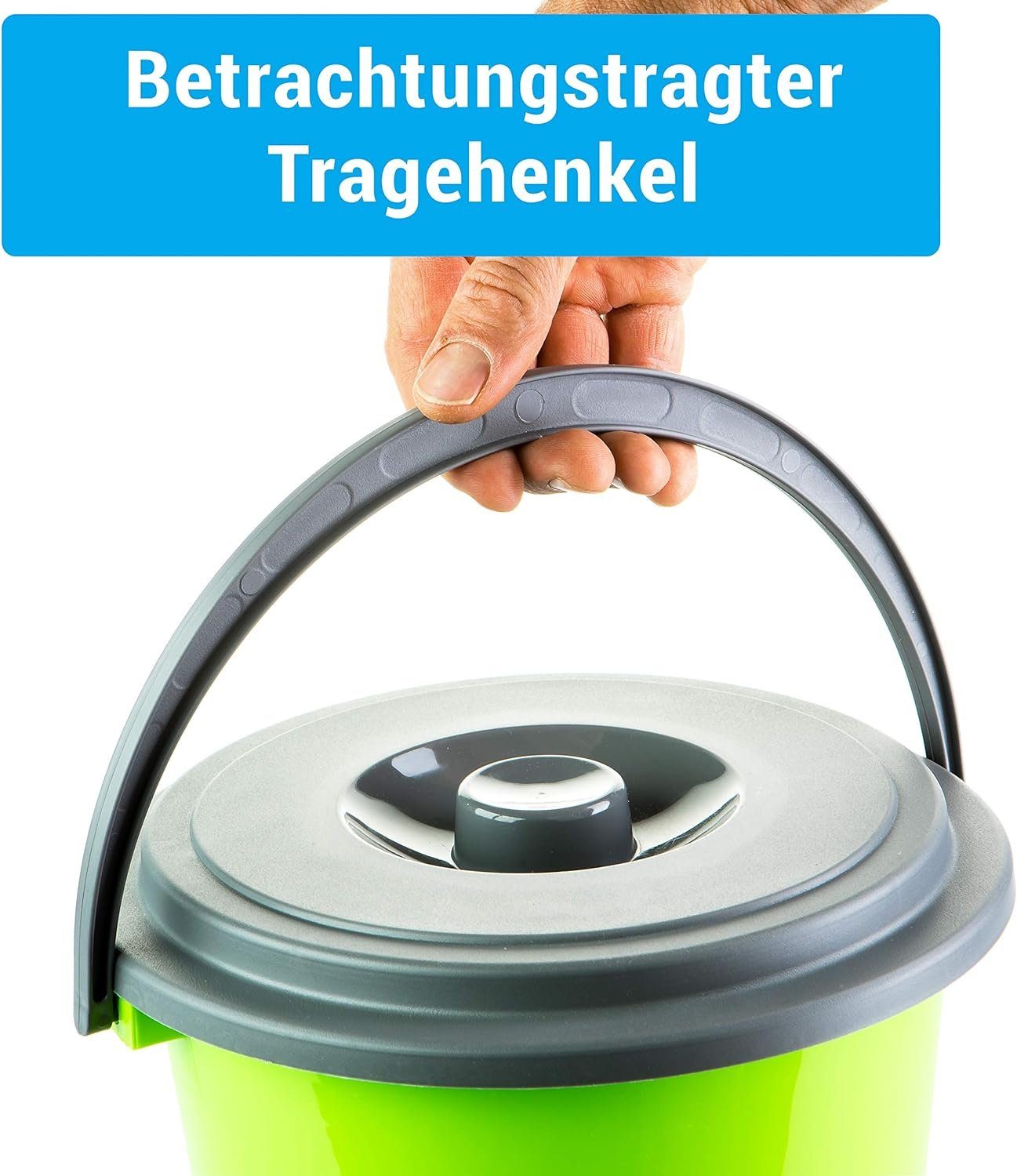 2friends Putzeimer 3er Set geeignet, für Deckel cm), Ø 10l, Eimer Lebensmittel mit 25 ca. 27 Deckel Eimer 3-farbig ca. (Höhe cm, mit Sortiert