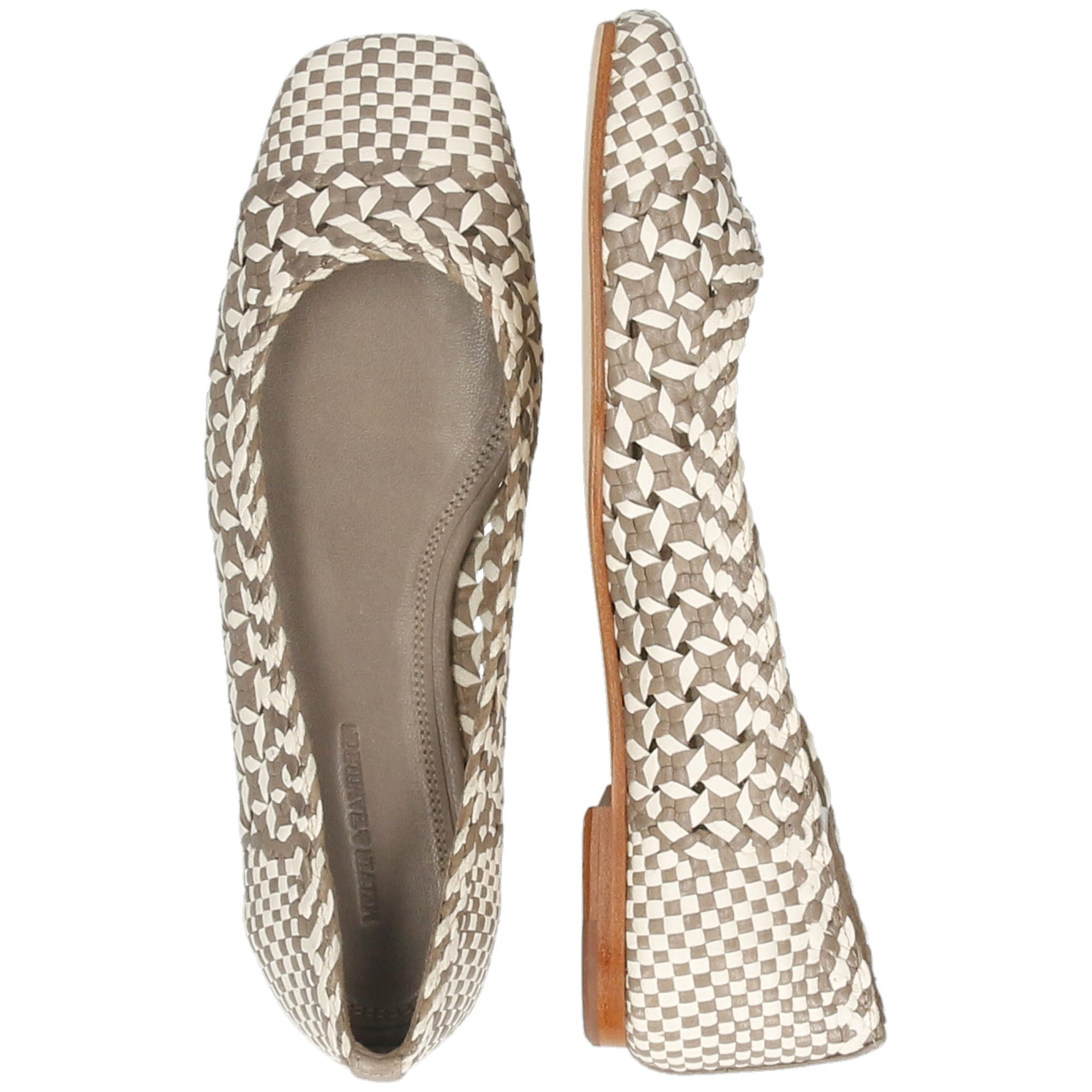 Melvin & Hamilton Elyssa 1 Leder-Geflochtene Schuhe für Damen Ballerina Flache Absätze, Echtes Leder, Von Hand geflochten