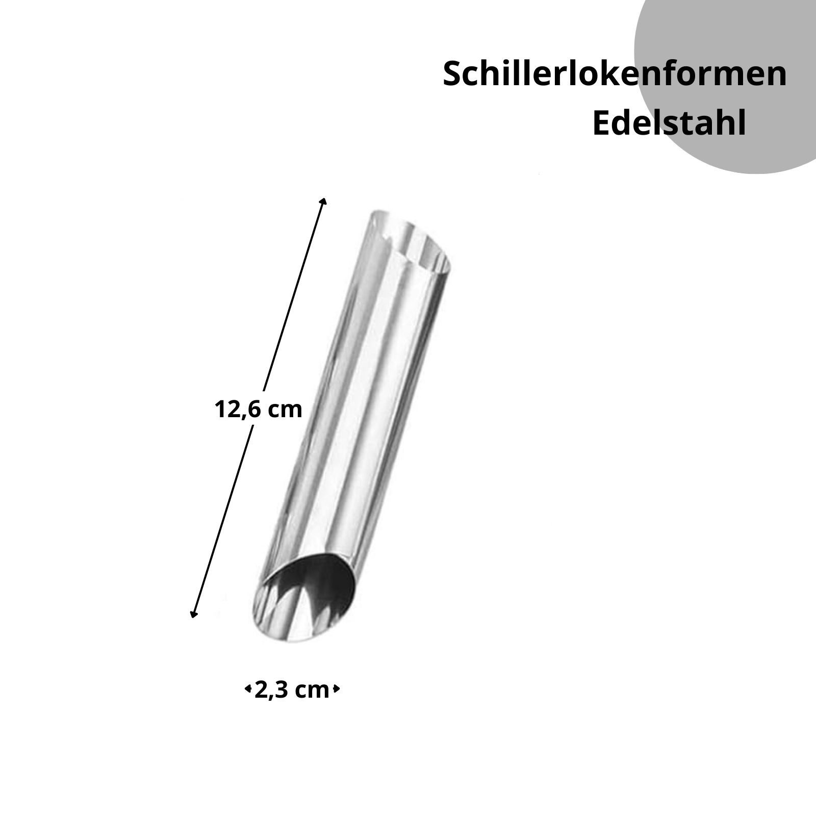 BIG-PAN Backform Backform Trubotschki Edelstahl, L-12,6 cm Ø2,3 cm, (Cannoli Trubotschki)