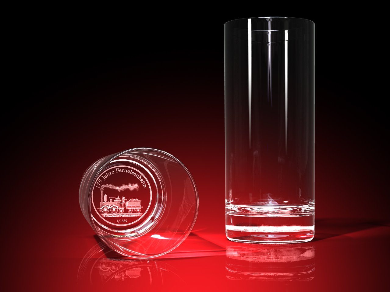 0,4l GLASFOTO.COM Jahre - Ferneisenbahn Glas Trinkglas 175